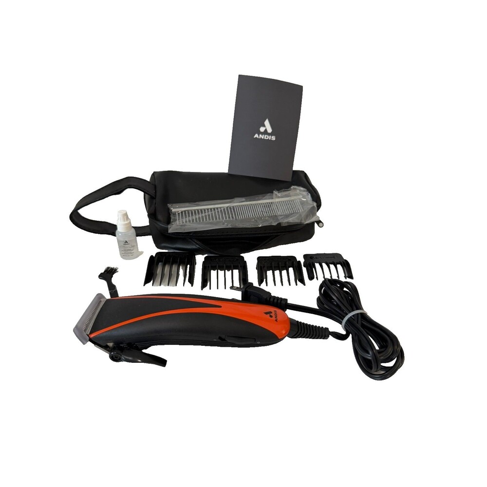 Orange Andis Easy clip Pro Pet Groomin Clippers #10 blade & 4 guards